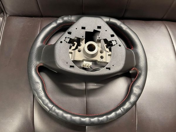2008-2014 SUBARU WRX & STI GT SPEC D-SHAPED LEATHER STEERING WHEEL RED STITCHED - Image 13