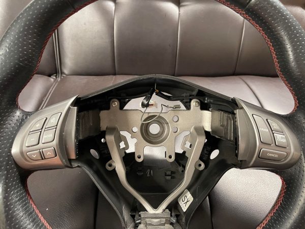 2008-2014 SUBARU WRX & STI GT SPEC D-SHAPED LEATHER STEERING WHEEL RED STITCHED - Image 6