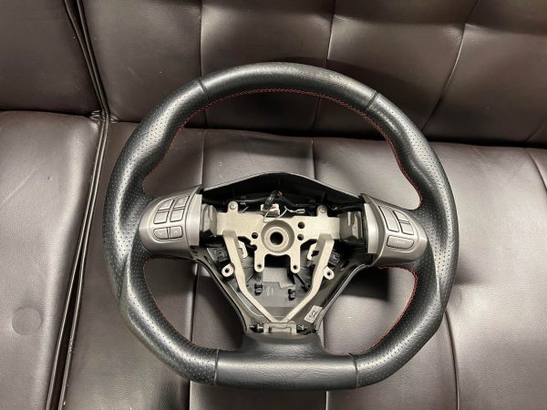 2008-2014 SUBARU WRX & STI GT SPEC D-SHAPED LEATHER STEERING WHEEL RED STITCHED - Image 2