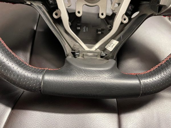 2008-2014 SUBARU WRX & STI GT SPEC D-SHAPED LEATHER STEERING WHEEL RED STITCHED - Image 11
