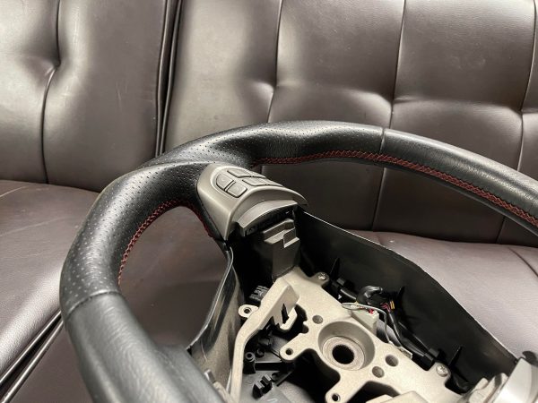 2008-2014 SUBARU WRX & STI GT SPEC D-SHAPED LEATHER STEERING WHEEL RED STITCHED - Image 7
