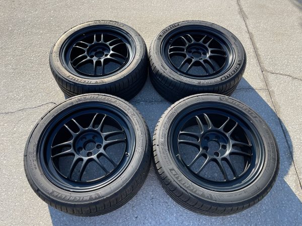 ENKEI RPF1 WHEELS RIMS & MICHELIN PILOT SPORT ALL SEASON TIRES 17X8 +45 5X100 - Image 2
