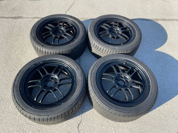 ENKEI RPF1 WHEELS RIMS & MICHELIN PILOT SPORT ALL SEASON TIRES 17X8 +45 5X100