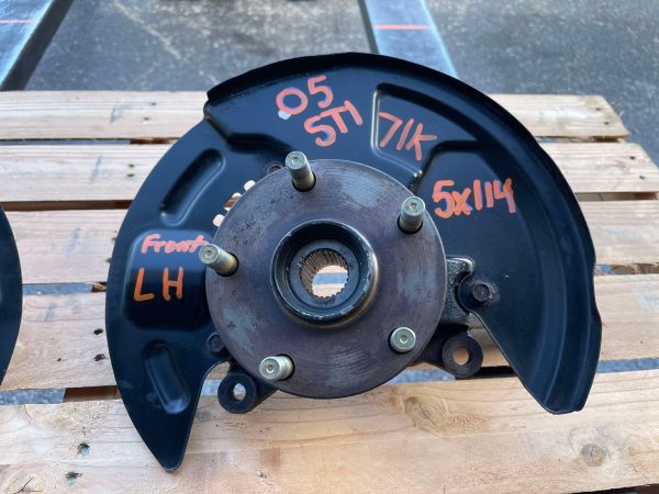 2005-2007 SUBARU WRX STI FRONT HUBS KNUCKLES SPINDLES 5X114 OEM LH/RH 71K MILES - Image 3