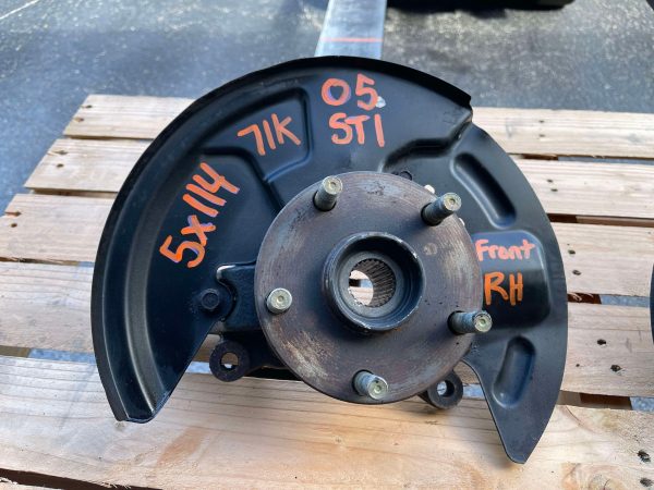 2005-2007 SUBARU WRX STI FRONT HUBS KNUCKLES SPINDLES 5X114 OEM LH/RH 71K MILES - Image 2
