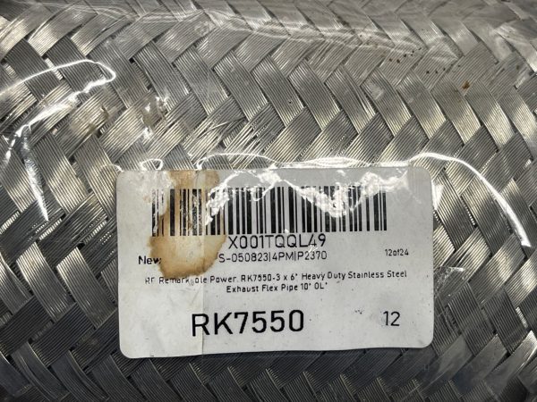 RK7550 3" X 6" HEAVY DUTY STAINLESS STEEL EXHAUST FLEX PIPE 10" OL - Image 4