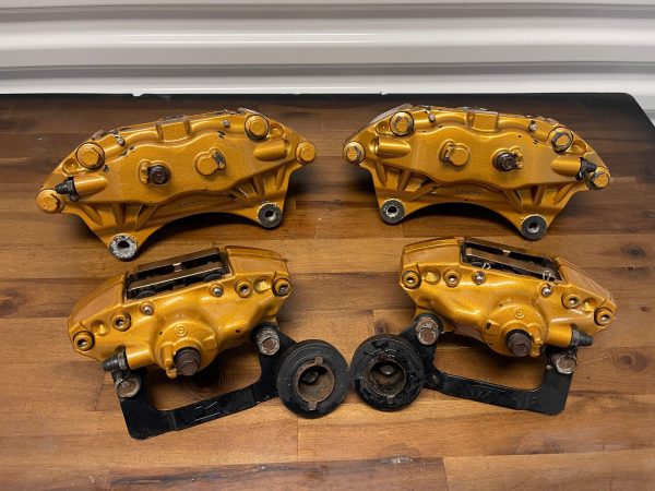 2004-2007 SUBARU WRX STI FRONT & REAR GOLD BREMBO BRAKE CALIPERS OEM 71K MILES - Image 3