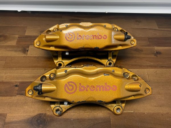 2004-2007 SUBARU WRX STI FRONT & REAR GOLD BREMBO BRAKE CALIPERS OEM 71K MILES - Image 6
