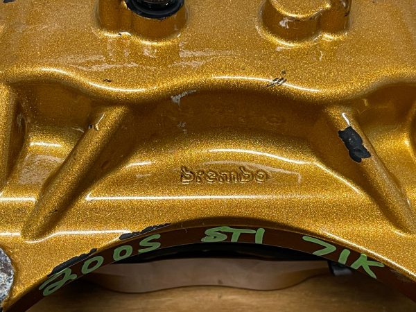 2004-2007 SUBARU WRX STI FRONT & REAR GOLD BREMBO BRAKE CALIPERS OEM 71K MILES - Image 9