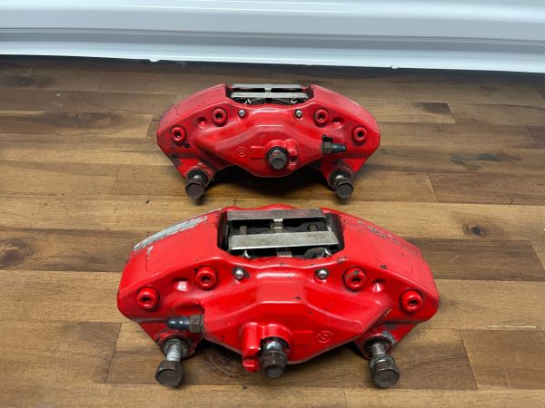 2008-2017 SUBARU WRX STI FRONT & REAR RED BREMBO BRAKE CALIPERS 69K MILES OEM - Image 13