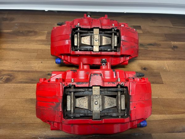 2008-2017 SUBARU WRX STI FRONT & REAR RED BREMBO BRAKE CALIPERS 69K MILES OEM - Image 7