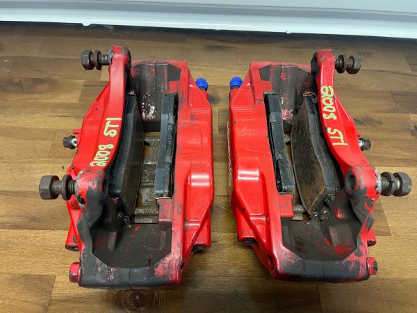 2008-2017 SUBARU WRX STI FRONT & REAR RED BREMBO BRAKE CALIPERS 69K MILES OEM - Image 5