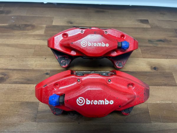 2008-2017 SUBARU WRX STI FRONT & REAR RED BREMBO BRAKE CALIPERS 69K MILES OEM - Image 11