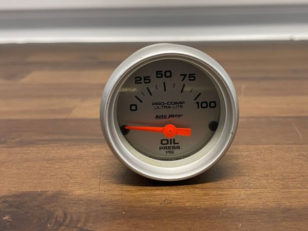 AUTO METER PRO-COMP ULTRA-LITE 2-1/16" 52MM 0-100 PSI OIL PRESSURE GAUGE 4327-SP