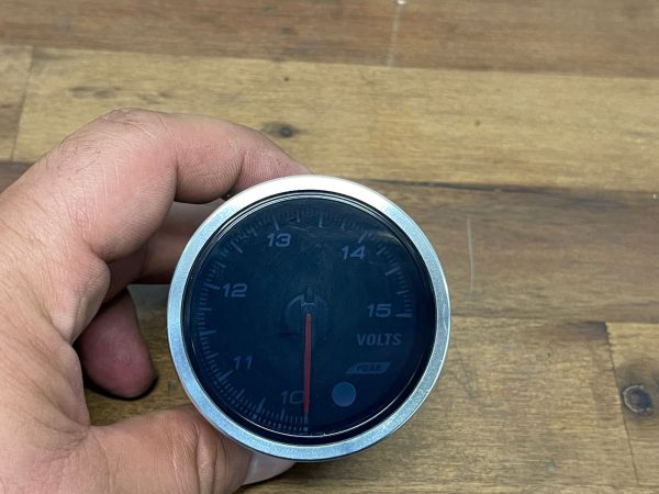 60MM UNIVERSAL VOLT GAUGE 1-15V W/ VOLTAGE PEAK WARNING