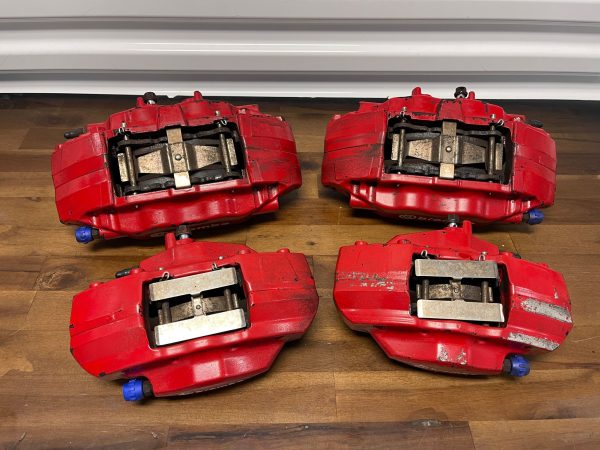 2008-2017 SUBARU WRX STI FRONT & REAR RED BREMBO BRAKE CALIPERS 69K MILES OEM - Image 2
