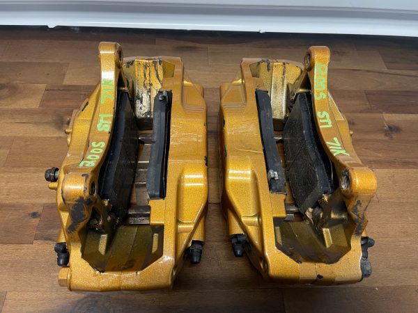 2004-2007 SUBARU WRX STI FRONT & REAR GOLD BREMBO BRAKE CALIPERS OEM 71K MILES - Image 5