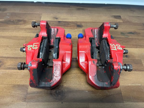 2008-2017 SUBARU WRX STI FRONT & REAR RED BREMBO BRAKE CALIPERS 69K MILES OEM - Image 10