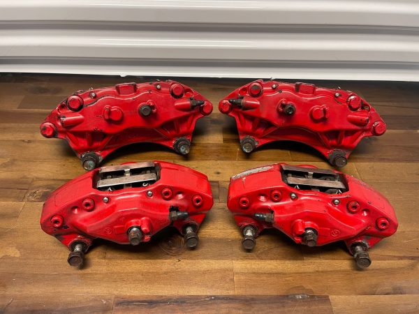 2008-2017 SUBARU WRX STI FRONT & REAR RED BREMBO BRAKE CALIPERS 69K MILES OEM - Image 3