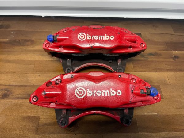 2008-2017 SUBARU WRX STI FRONT & REAR RED BREMBO BRAKE CALIPERS 69K MILES OEM - Image 6