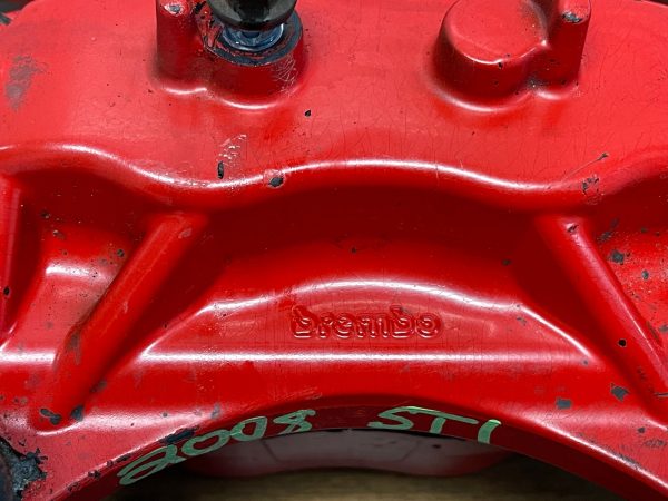2008-2017 SUBARU WRX STI FRONT & REAR RED BREMBO BRAKE CALIPERS 69K MILES OEM - Image 9