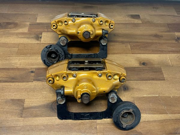 2004-2007 SUBARU WRX STI FRONT & REAR GOLD BREMBO BRAKE CALIPERS OEM 71K MILES - Image 14