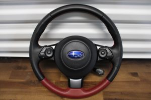 2020 SUBARU BRZ TS RED / BLACK LEATHER STEERING WHEEL & HORN OEM