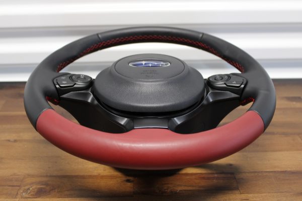 2020 SUBARU BRZ TS RED / BLACK LEATHER STEERING WHEEL & HORN OEM - Image 7