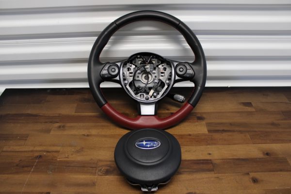 2020 SUBARU BRZ TS RED / BLACK LEATHER STEERING WHEEL & HORN OEM - Image 16