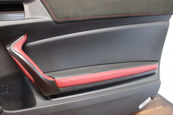 2020 SUBARU BRZ TS RH BLACK SUEDE / RED LEATHER DOOR PANEL CARD PASSENGER SIDE OEM - Image 5