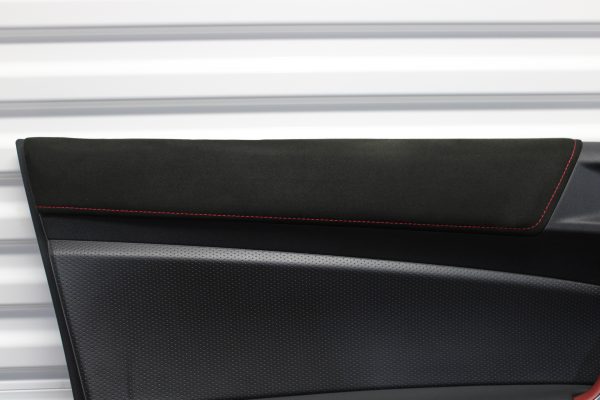 2020 SUBARU BRZ TS LH BLACK SUEDE / RED LEATHER DOOR PANEL CARD DRIVER SIDE OEM - Image 4