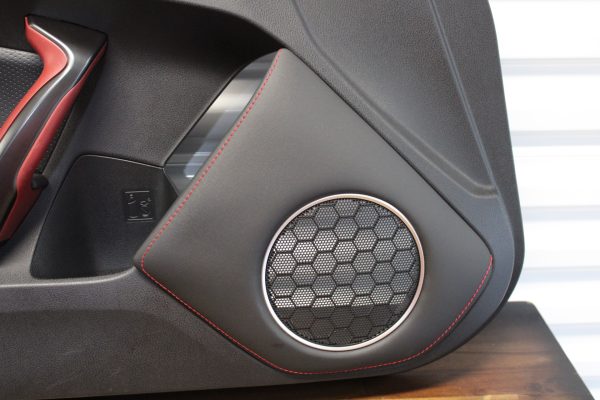 2020 SUBARU BRZ TS LH BLACK SUEDE / RED LEATHER DOOR PANEL CARD DRIVER SIDE OEM - Image 6