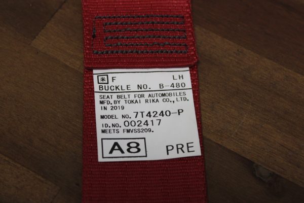 2020 SUBARU BRZ TS RED FRONT SEAT BELT SET LH/RH OEM 64621CA030 64621CA020 - Image 4