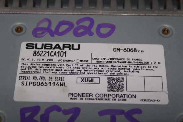 2020 SUBARU BRZ TS RADIO AUDIO AMPLIFIER CONTROL MODULE UNIT OEM 86221CA101 - Image 5