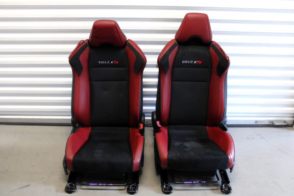 2020 SUBARU BRZ TS RED LEATHER & BLACK SUEDE FRONT SEATS SET OEM 39K MILES