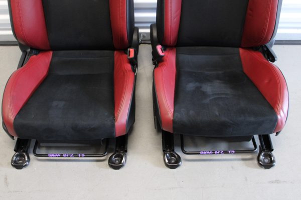 2020 SUBARU BRZ TS RED LEATHER & BLACK SUEDE FRONT SEATS SET OEM 39K MILES - Image 5