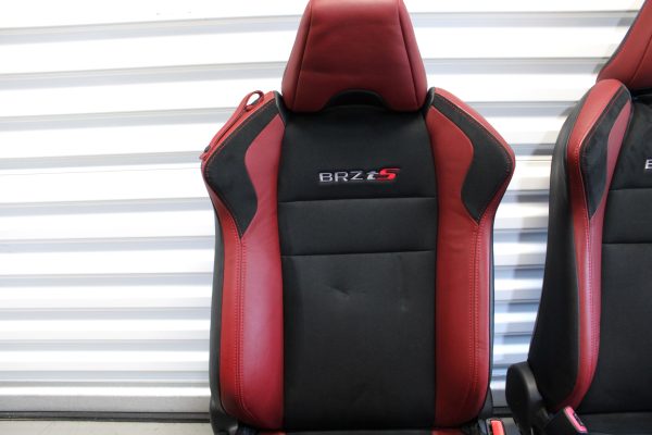 2020 SUBARU BRZ TS RED LEATHER & BLACK SUEDE FRONT SEATS SET OEM 39K MILES - Image 6