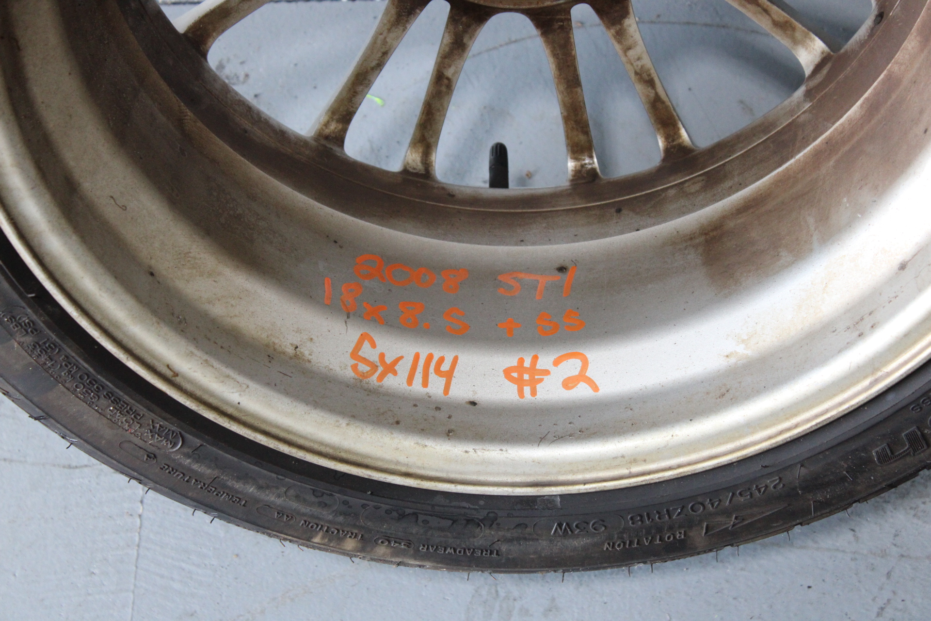 2008-2014 SUBARU WRX STI BBS FORGED RIM WHEEL & TIRE 18X8.5 +55 5X114 OEM - Image 12
