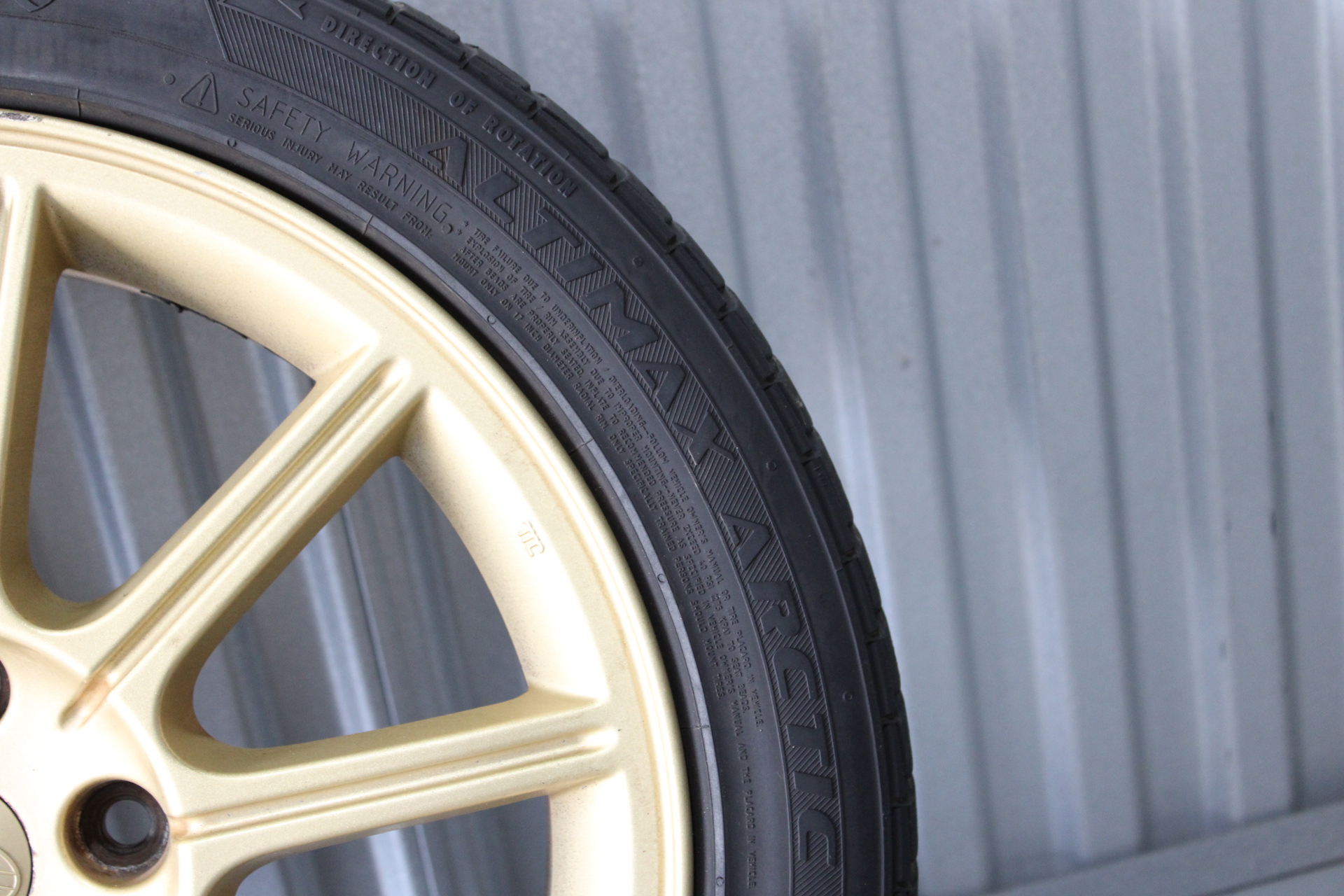 2005-2007 SUBARU WRX STI GOLD ENKEI WHEEL RIM & TIRE 17X8 +53 5X114 OEM - Image 8