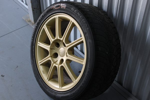 2005-2007 SUBARU WRX STI GOLD ENKEI WHEEL RIM & TIRE 17X8 +53 5X114 OEM - Image 3