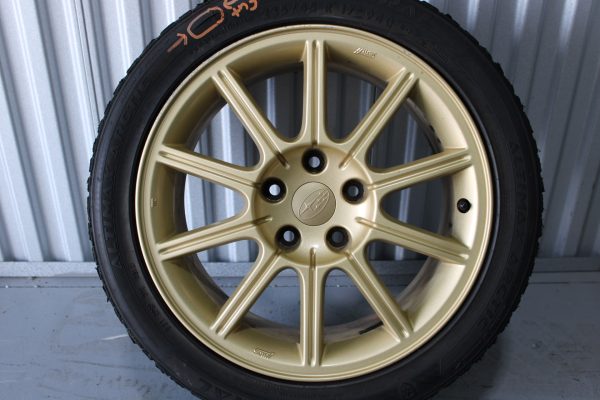 2005-2007 SUBARU WRX STI GOLD ENKEI WHEEL RIM & TIRE 17X8 +53 5X114 OEM - Image 4