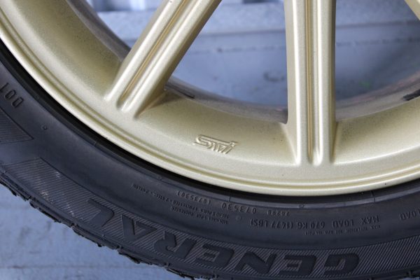 2005-2007 SUBARU WRX STI GOLD ENKEI WHEEL RIM & TIRE 17X8 +53 5X114 OEM - Image 6