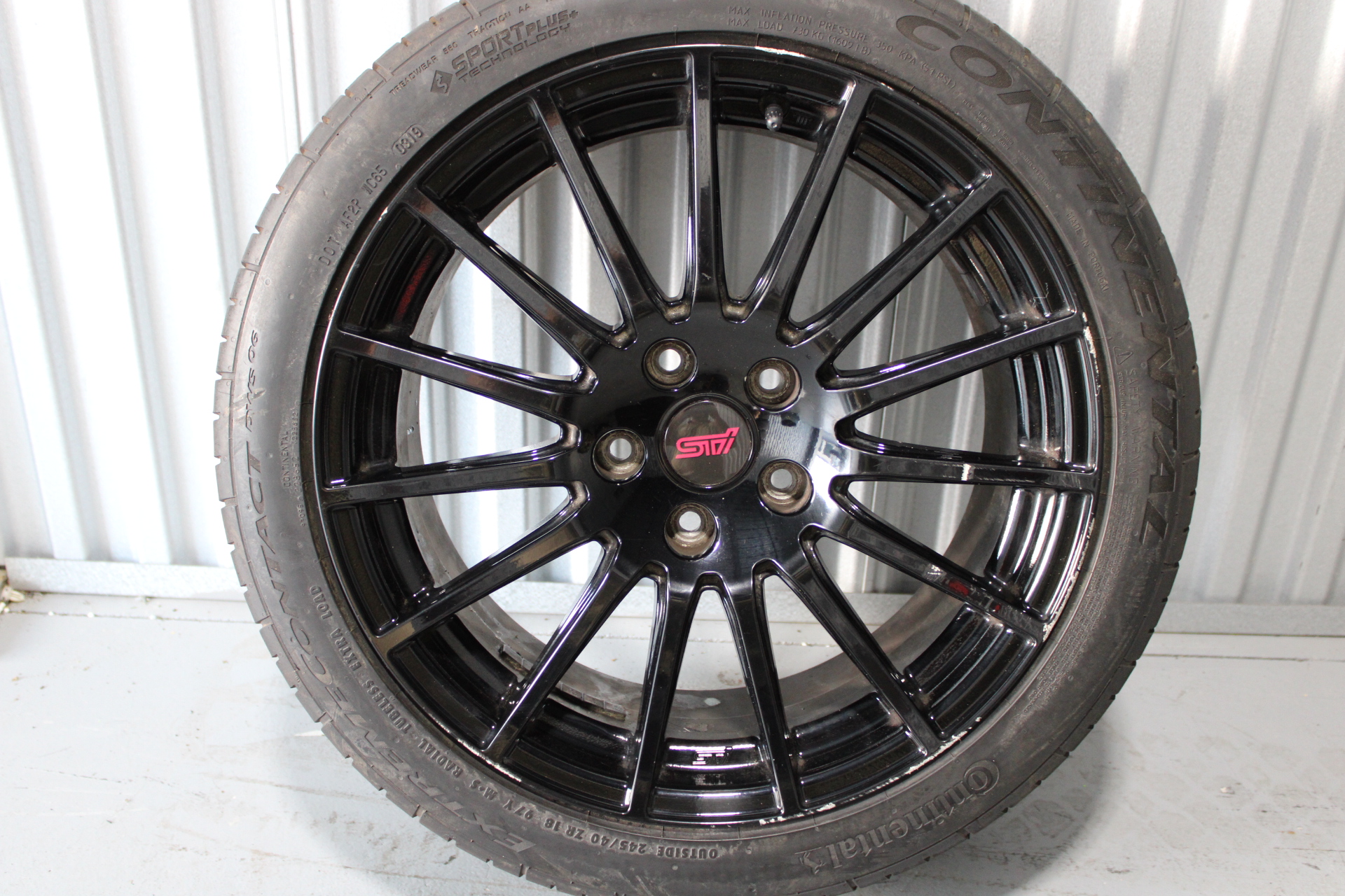 2015-2021 SUBARU WRX STI ENKEI BLACK 15 SPOKE WHEEL RIM & TIRE 18x8.5 +55 5X114 - Image 4