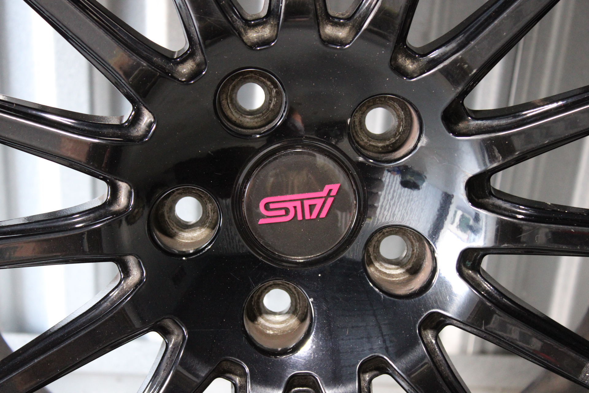 2015-2021 SUBARU WRX STI ENKEI BLACK 15 SPOKE WHEEL RIM & TIRE 18x8.5 +55 5X114 - Image 9