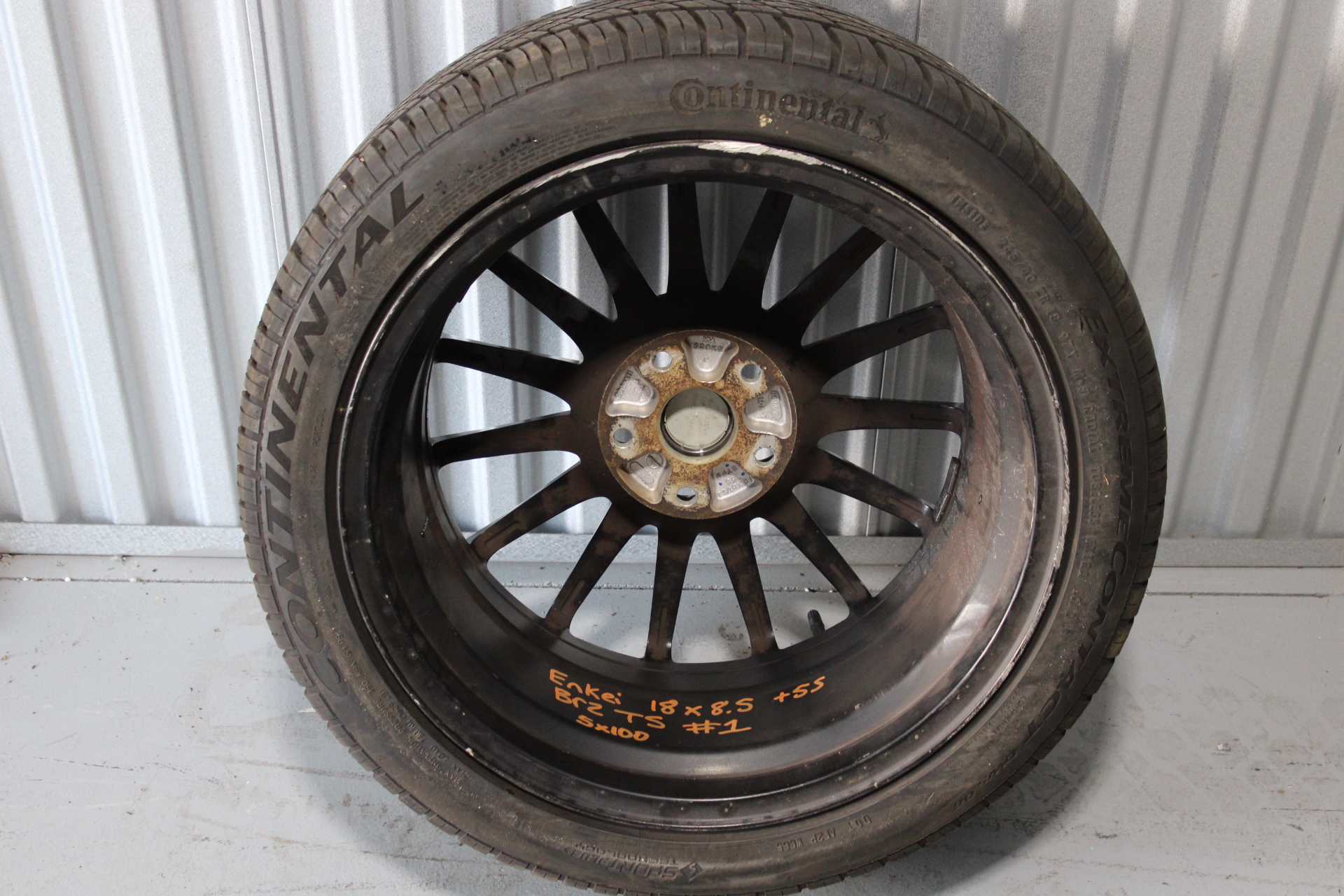 2015-2021 SUBARU WRX STI ENKEI BLACK 15 SPOKE WHEEL RIM & TIRE 18x8.5 +55 5X114 - Image 14