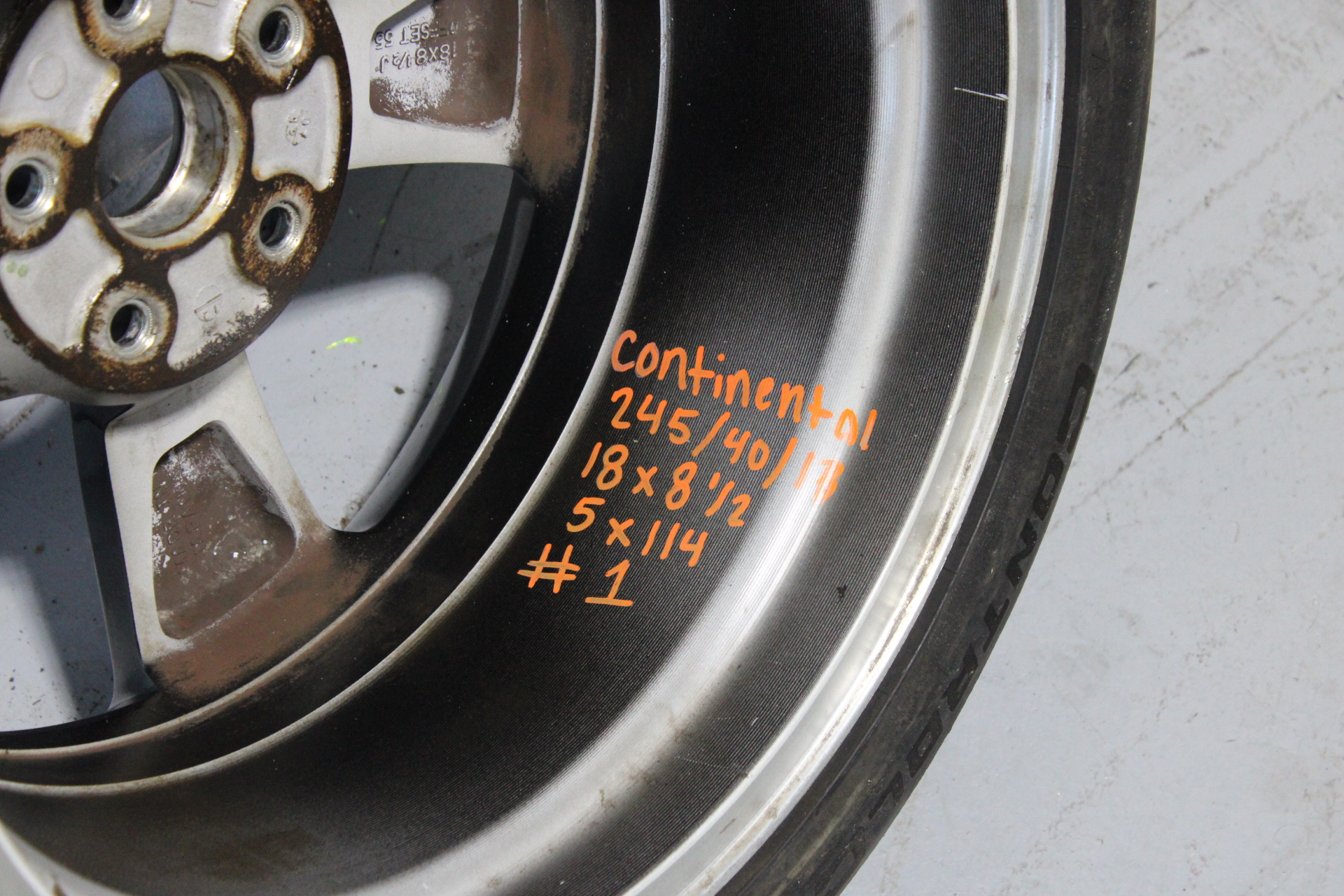 2008-2014 SUBARU WRX STI ENKEI RIM WHEEL & TIRE 18X8.5 +55 5X114 OEM #1 - Image 9