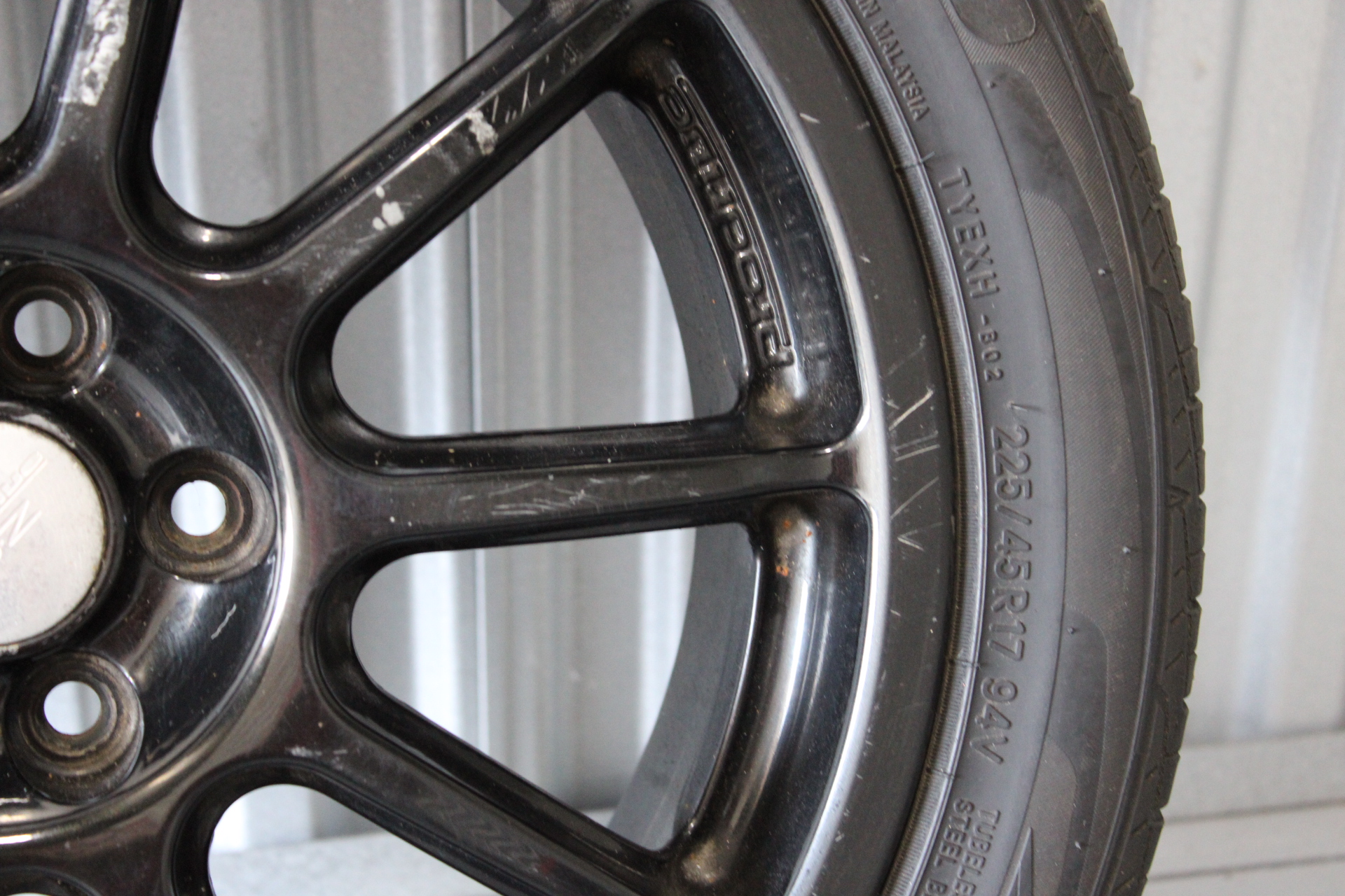 PRODRIVE OZ GLOSS BLACK RIM WHEEL & TIRE 17X7 +52 5X100 PN: 13001001 #1 - Image 6