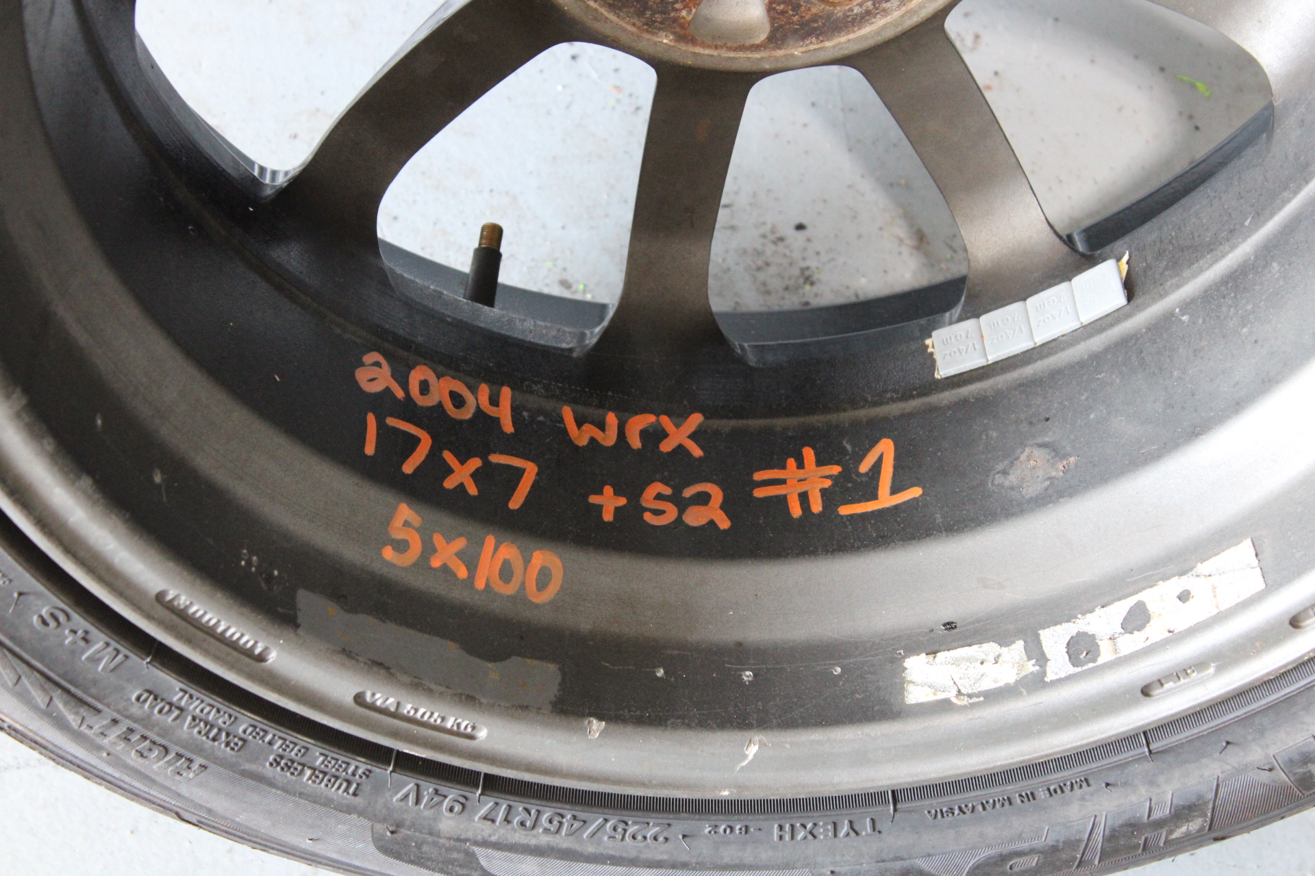 PRODRIVE OZ GLOSS BLACK RIM WHEEL & TIRE 17X7 +52 5X100 PN: 13001001 #1 - Image 14