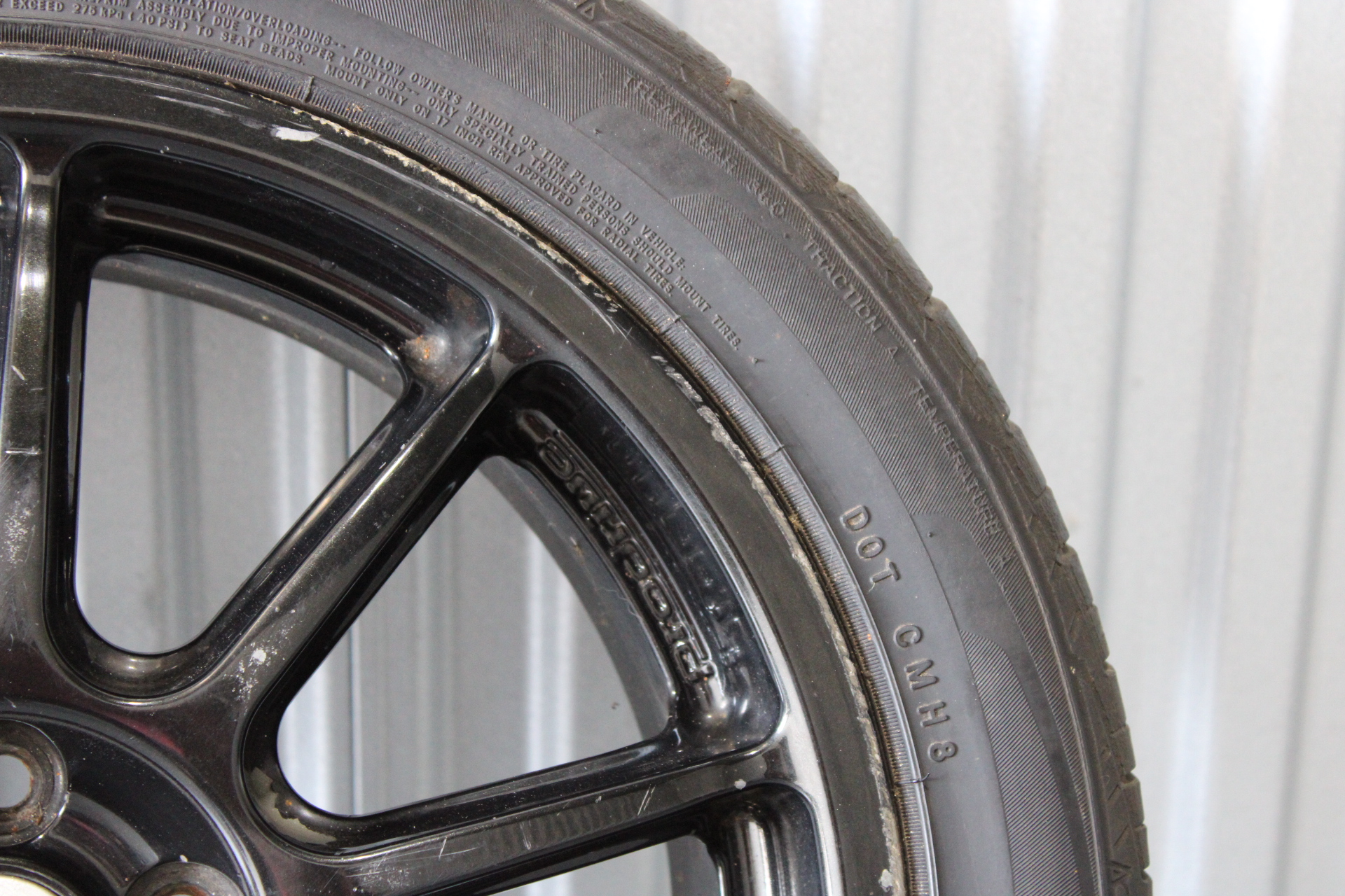 PRODRIVE OZ GLOSS BLACK RIM WHEEL & TIRE 17X7 +52 5X100 PN: 13001001 #2 - Image 5