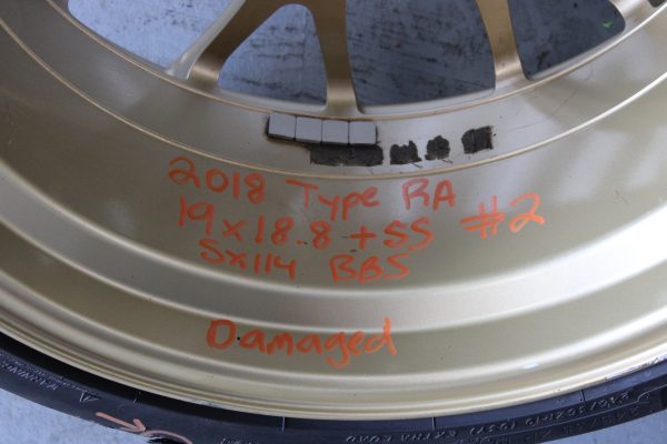 2018 SUBARU WRX STI TYPE RA BBS GOLD WHEEL RIM 19X8.5 +55 5X114 28111VA230 #2 - Image 12
